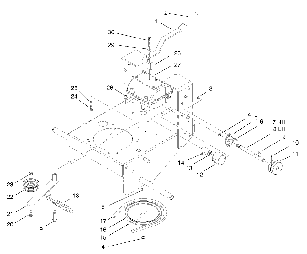 Transmission & Idler Pulley Assembly