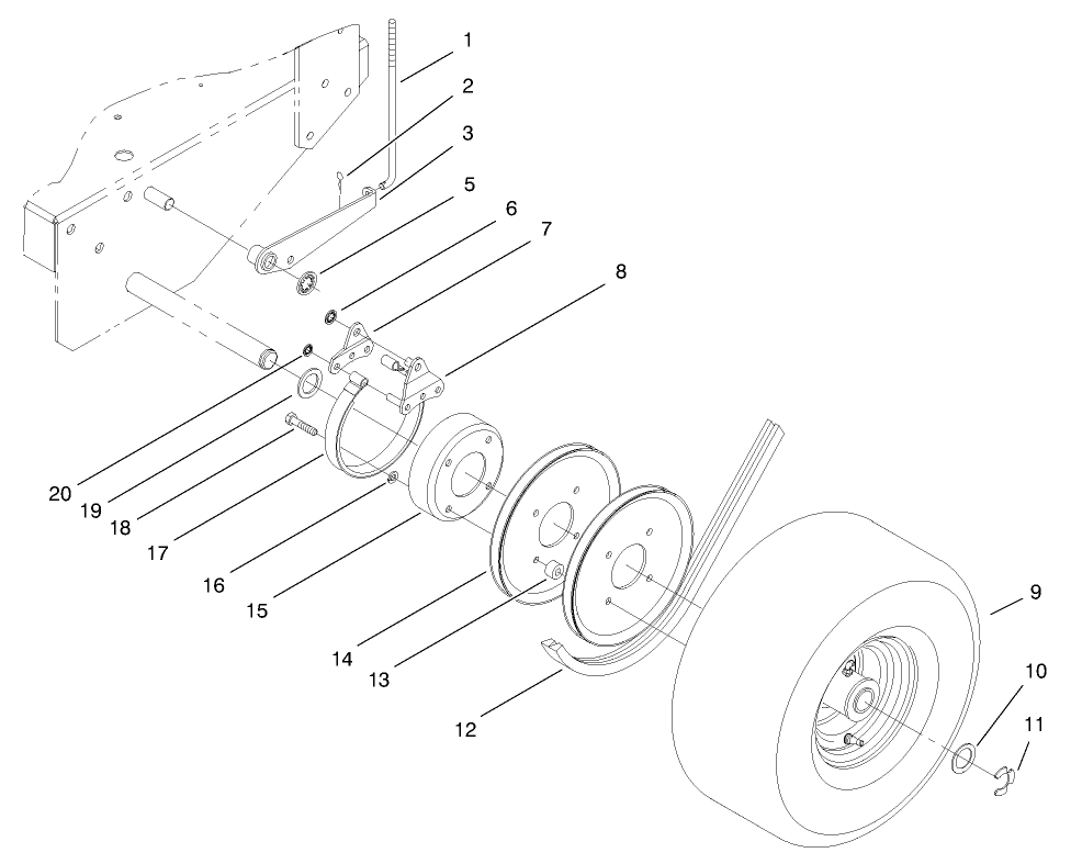 Brake, Wheel Pulley & Wheel Assembly