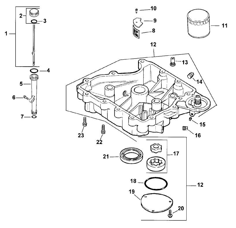 Oil/lubrication-Engine Kohler Model No. Cv151 Spec 41560