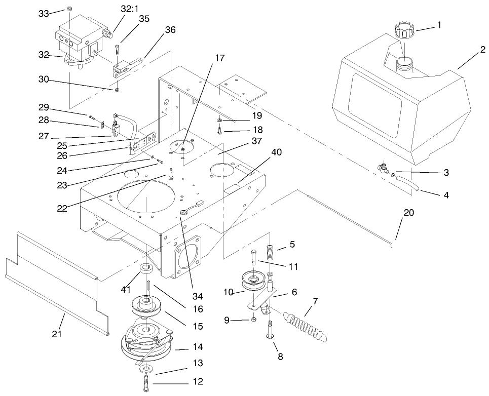 Fuel Tank, Hydro Pump & Pto