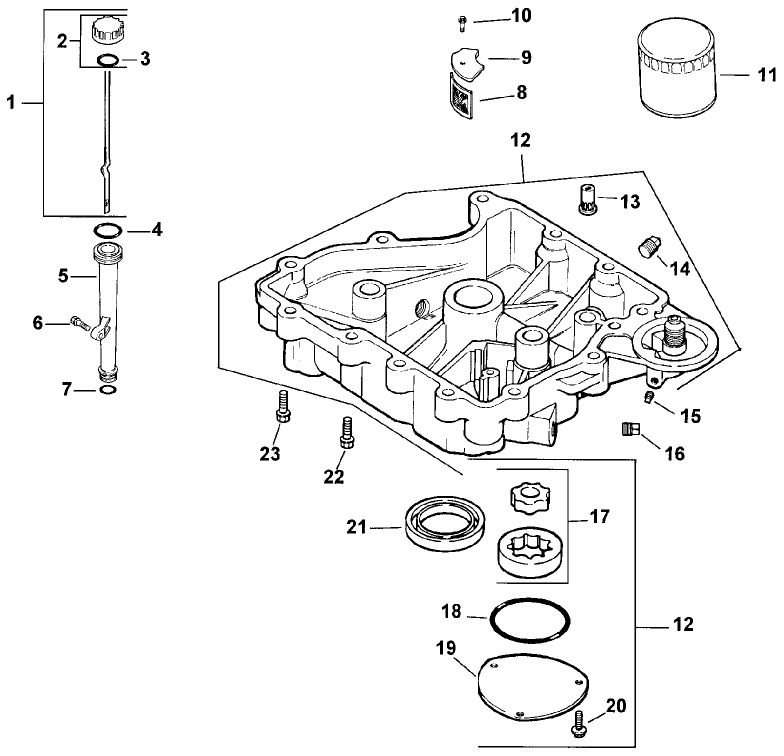 Oil Pan/lubrication-Engine Kohler Model No. C15s Spec 41561