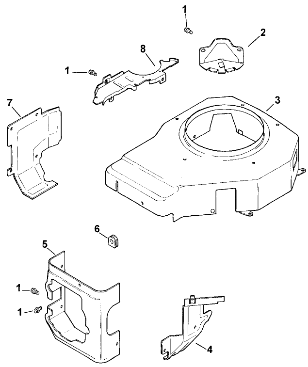 Blower Housing And Baffles-Engine Kohler Model No. C15s Spec 41561