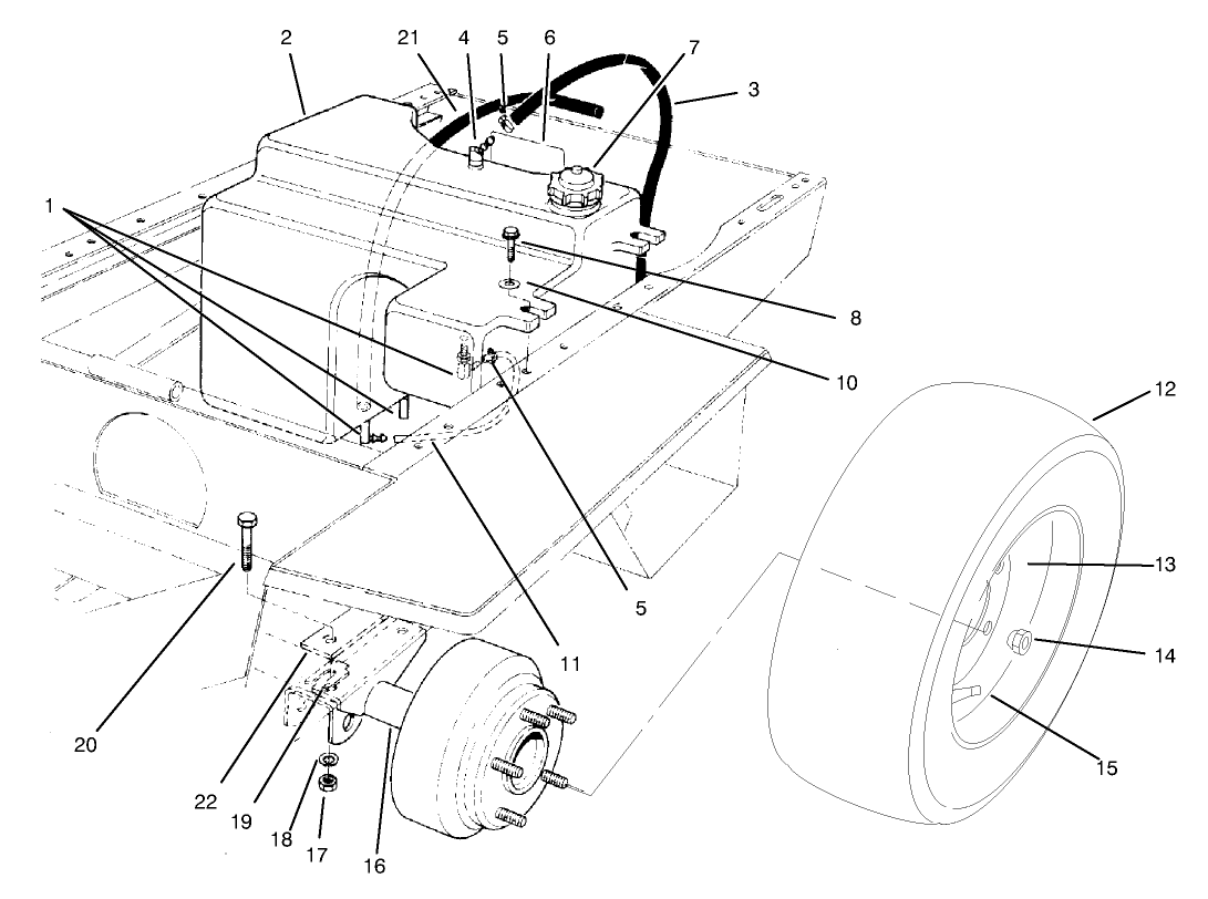 Fuel Tank & Axle Assembly