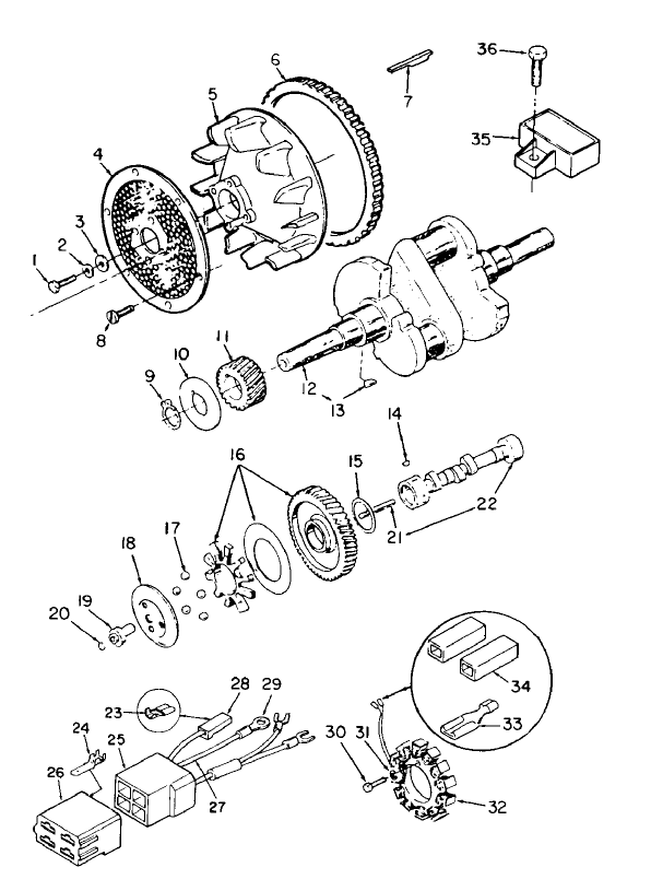 Blower & Crankshaft - Onan P220g Type I/10808h