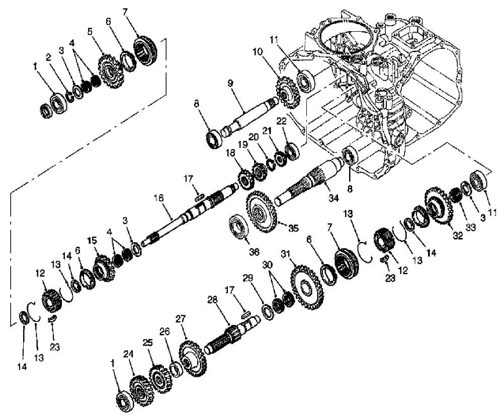 Transaxle Gear Shafts Assembly