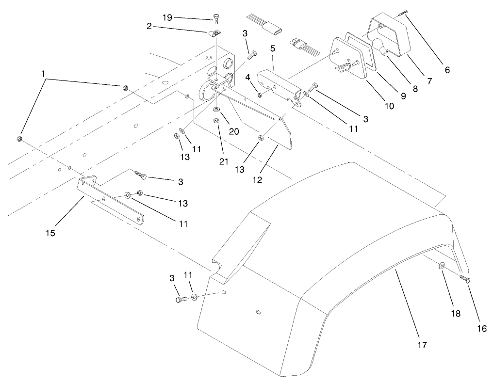 Rear Fender & Tail Light Assembly