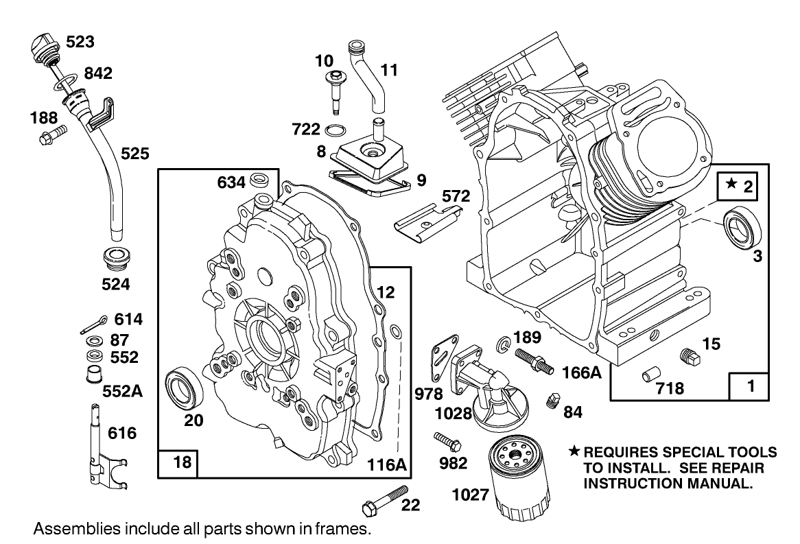 ENGINE BRIGGS & STRATTON MODEL 303447-0480-01