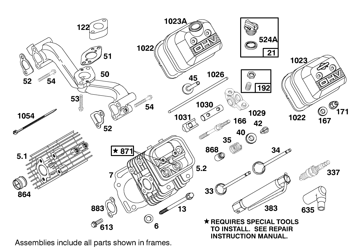 ENGINE BRIGGS & STRATTON MODEL 303447-0480-01