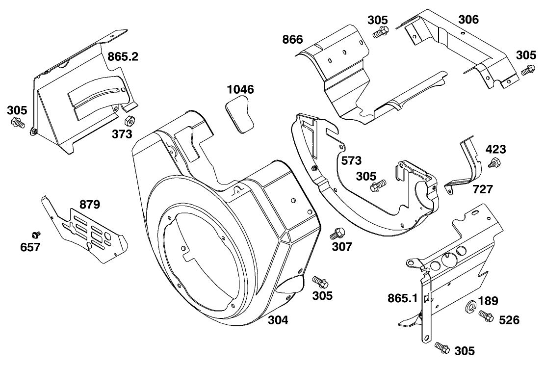 ENGINE BRIGGS & STRATTON MODEL 303447-0480-01