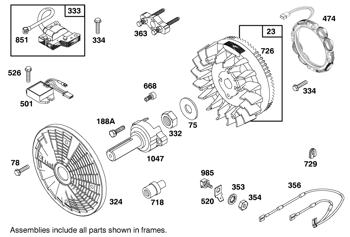 ENGINE BRIGGS & STRATTON MODEL 303447-0480-01