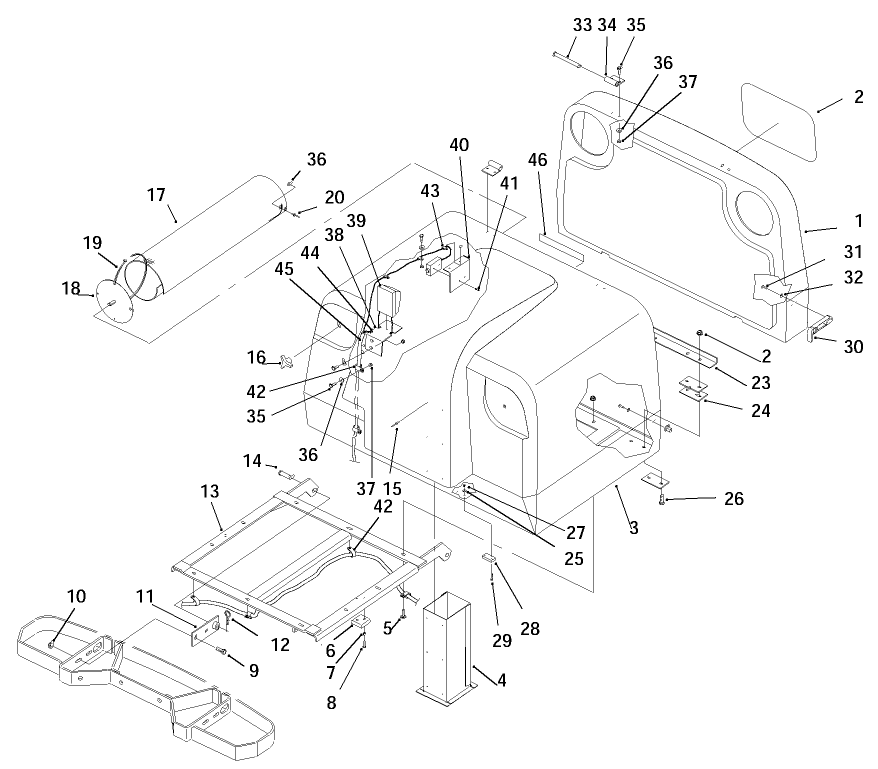 Grass Bin And Chute Asm