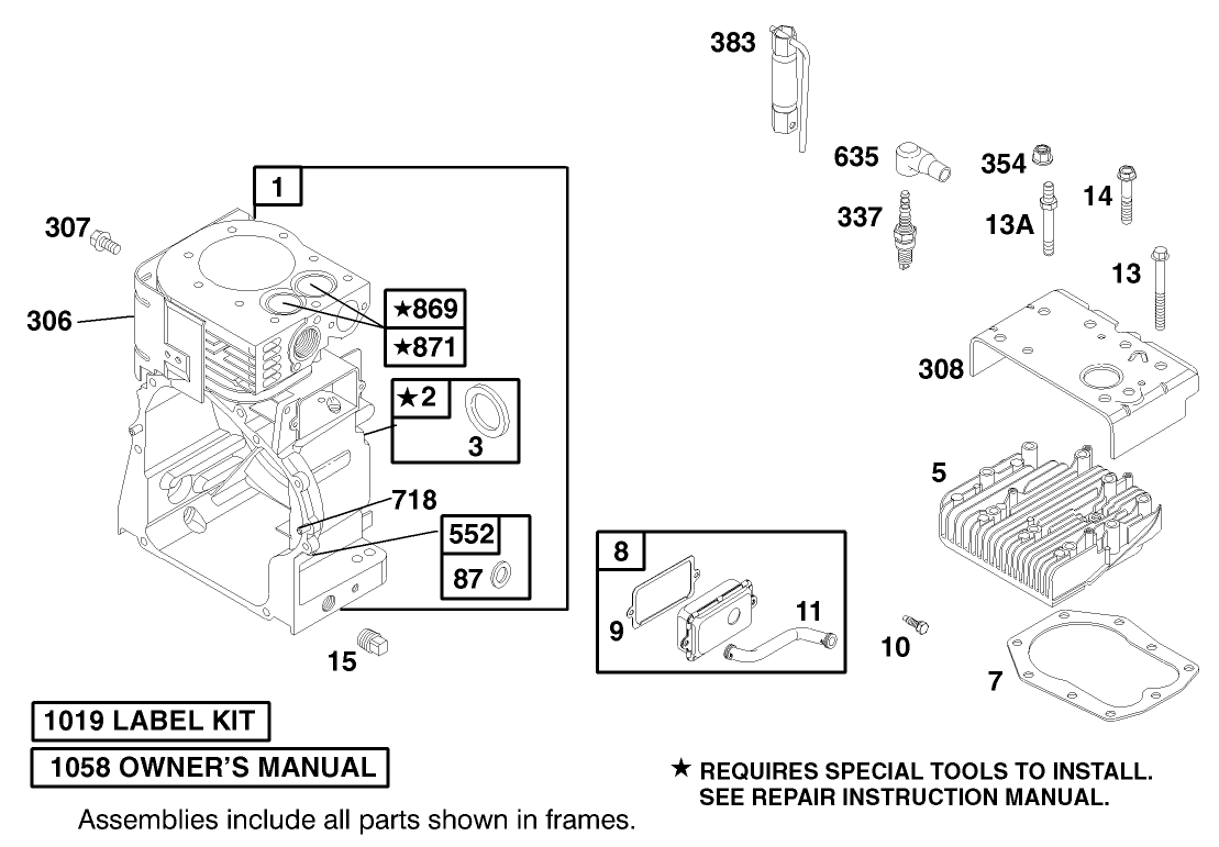 Engine Briggs & Stratton Model 192402-0645-A2 (model 60061 Only)