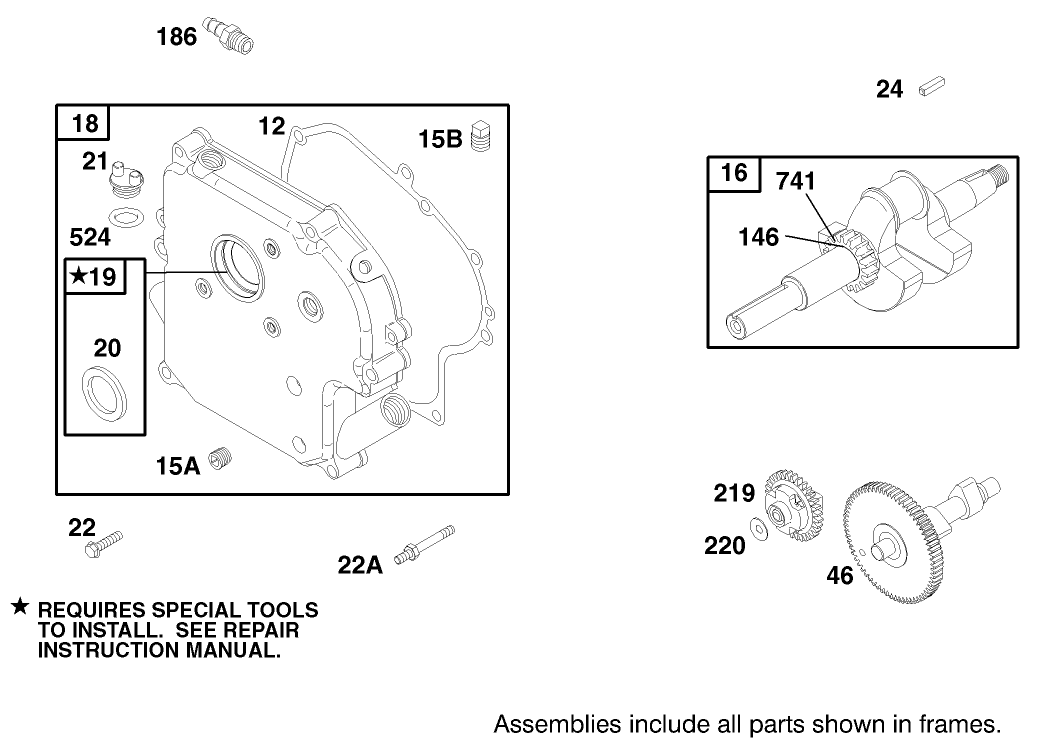 Engine Briggs & Stratton Model 192402-0645-A2 (model 60061 Only)