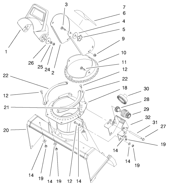 Discharge Chute & Deflector Assembly