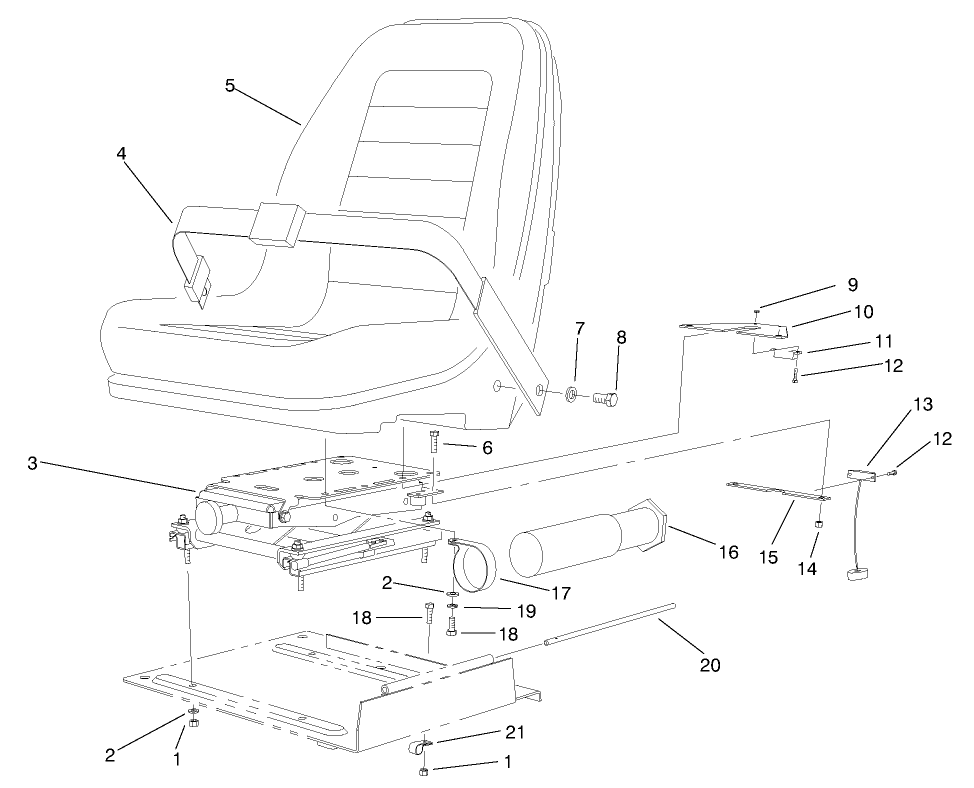 Seat Frame & Throttle Assembly