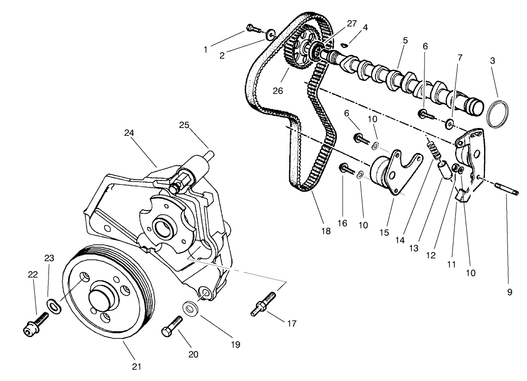 Camshaft & Fan Support Assembly