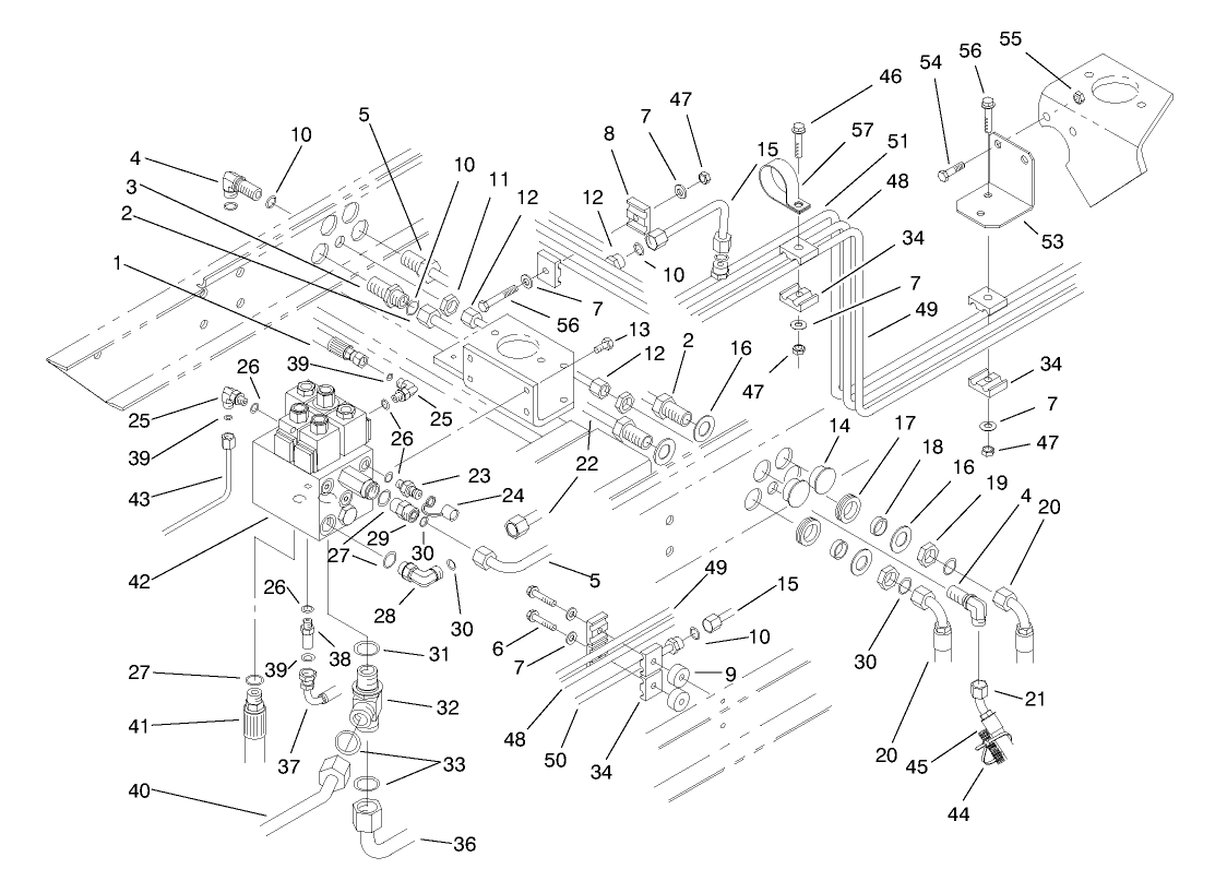 Rear Hydraulic Control Block & Tubes