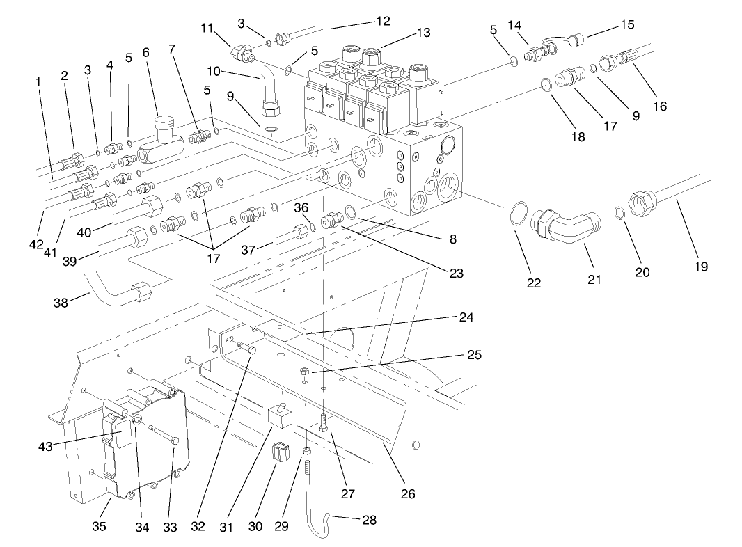 Front Hydraulic Control Block & Hoses
