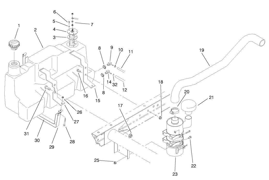 Fuel Tank & Air Cleaner Assembly