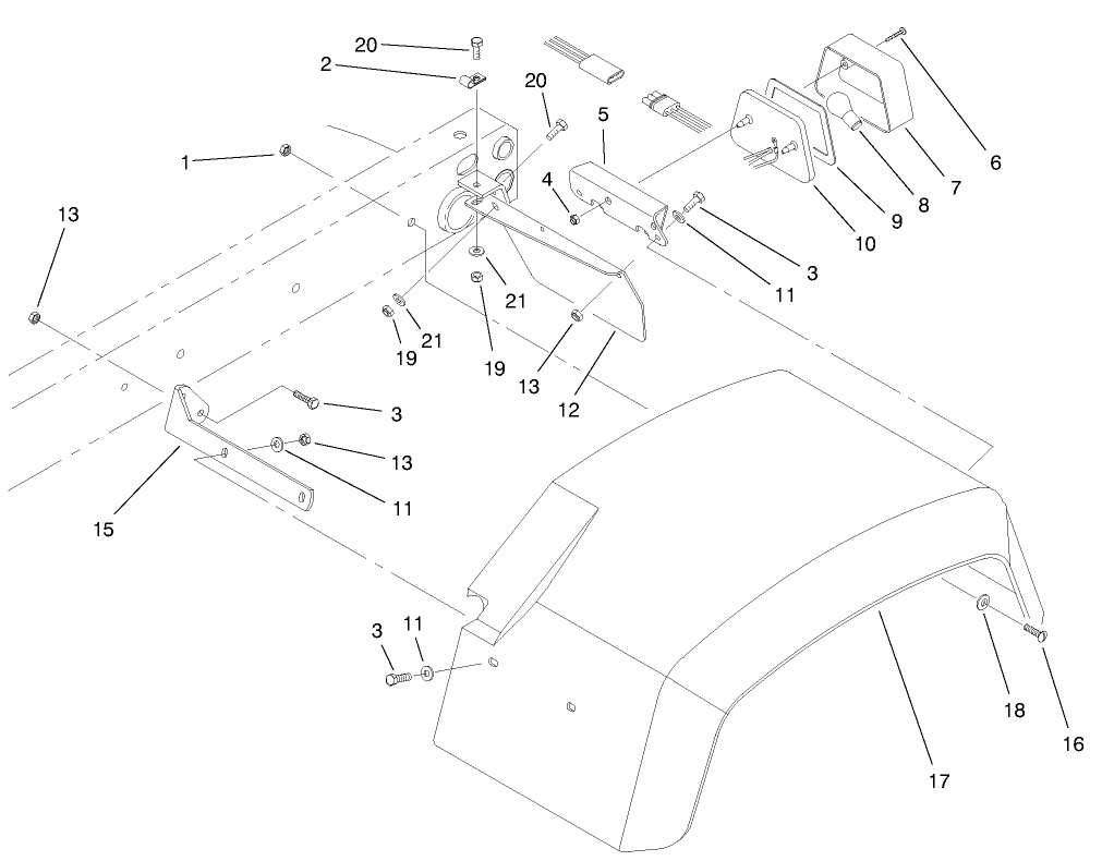 Rear Fender & Tail Light Assembly