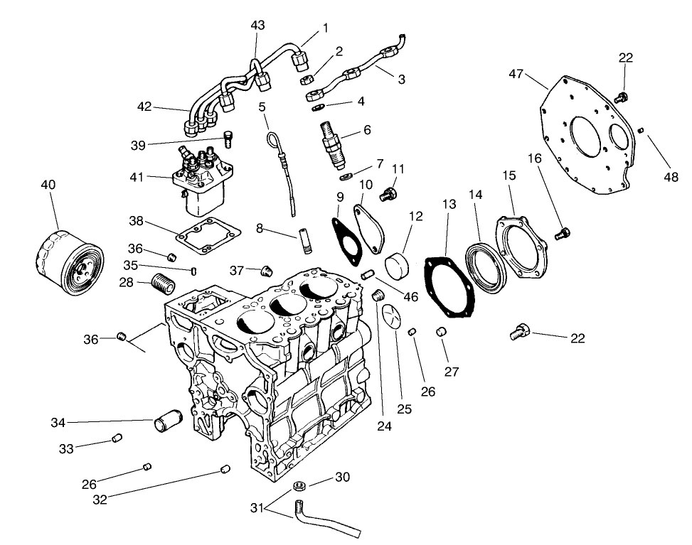 Fuel Supply & Engine Block Assembly