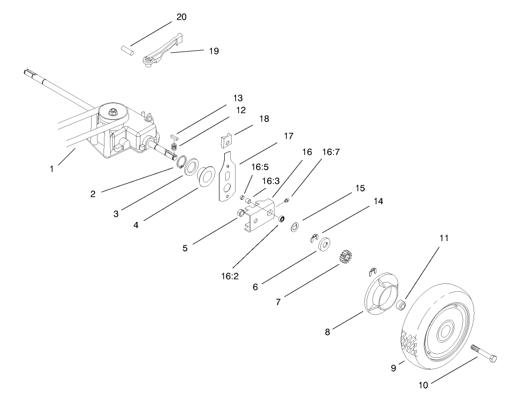 Gear Case & Rear Wheel Assembly