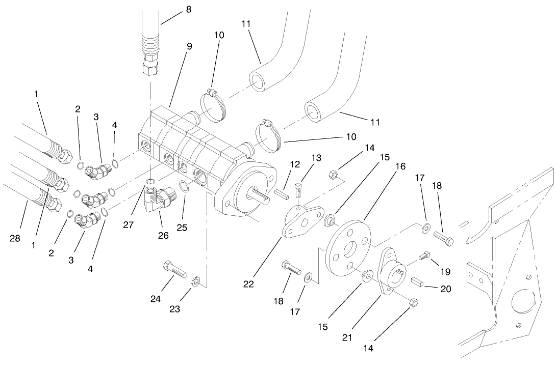 Hydraulic Pump Installation Assembly