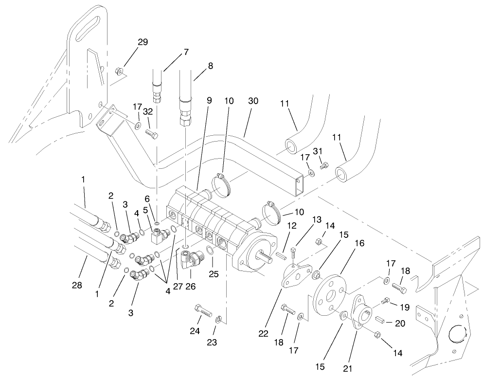 Hydraulic Pump Installation Assembly