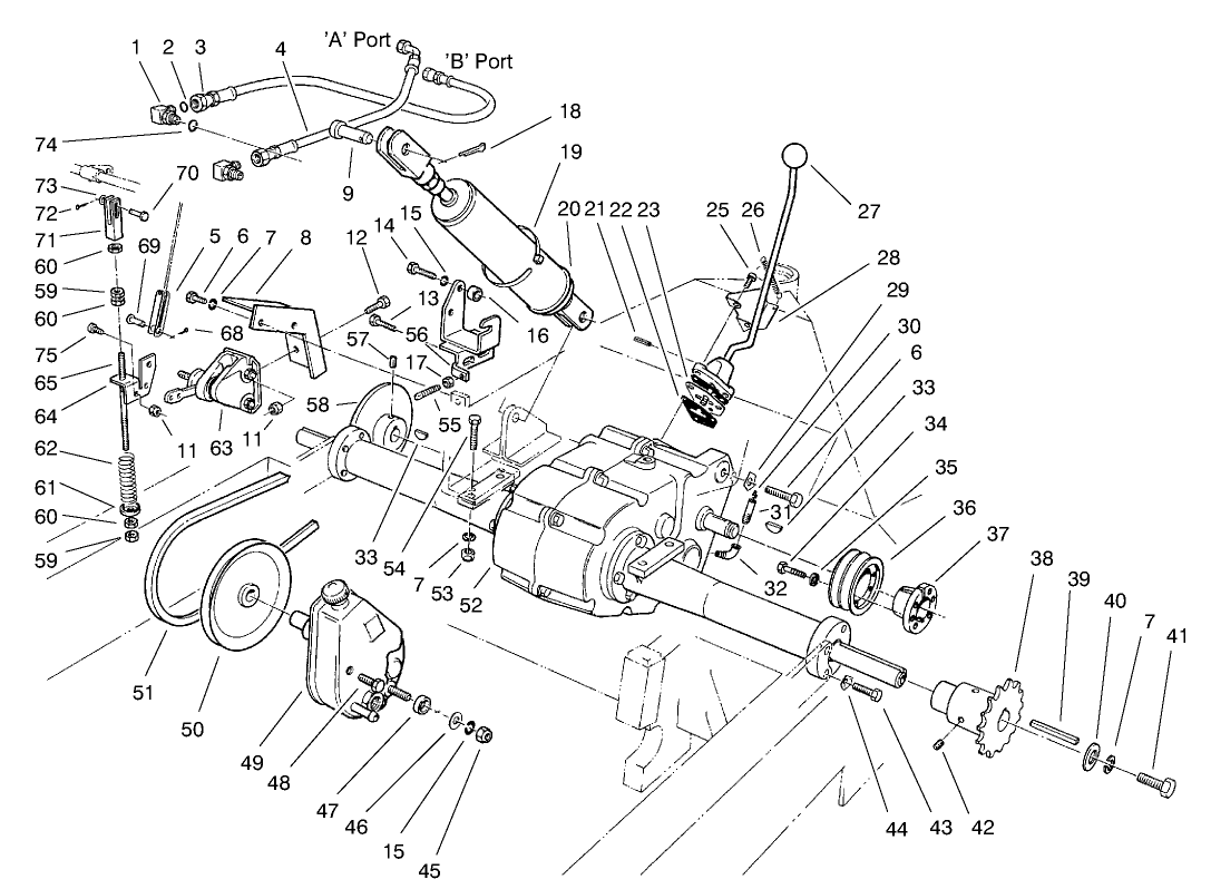 Transaxle, Brake & Pump Assembly
