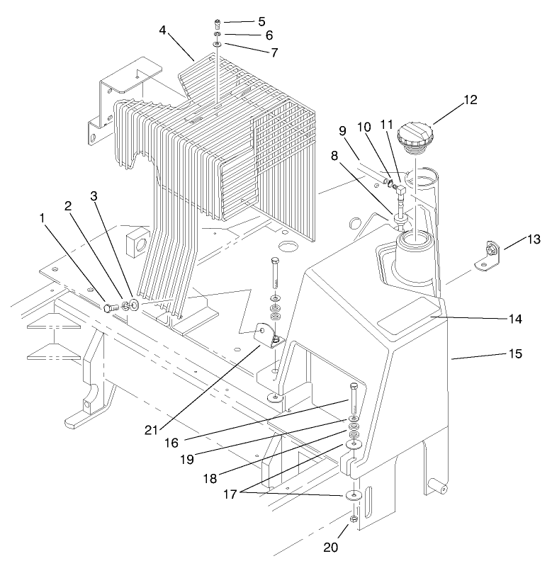 Muffler Guard & Fuel Tank Assembly