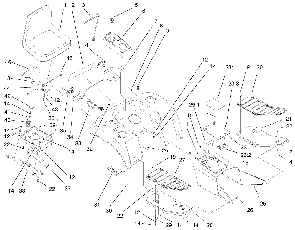 Fender, Footrest And Seat Assembly