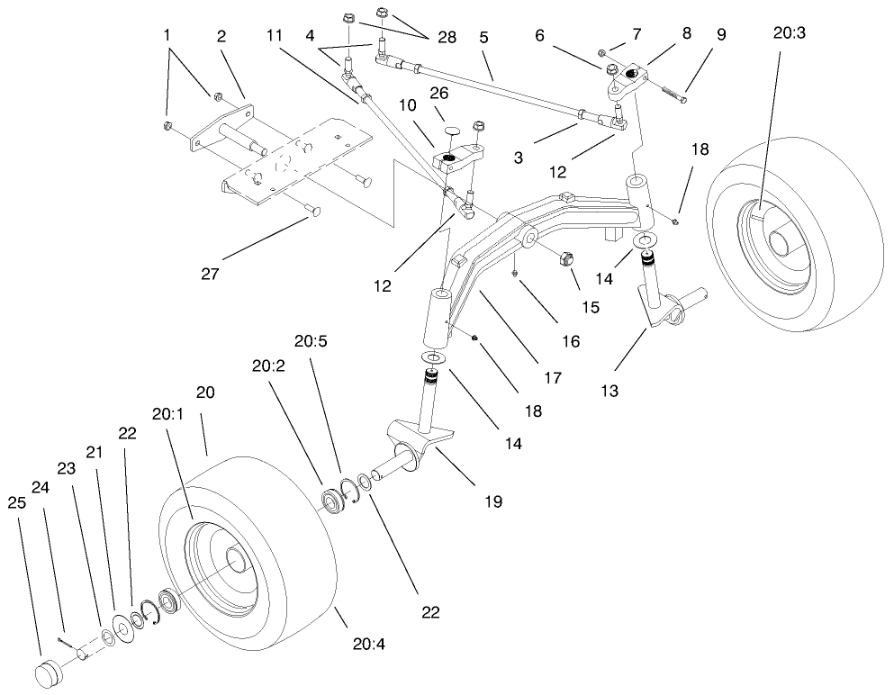Tie Rods, Spindle & Front Axle Assembly