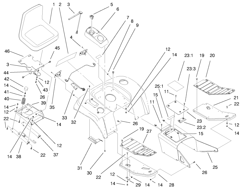 Fender, Footrest And Seat Assembly
