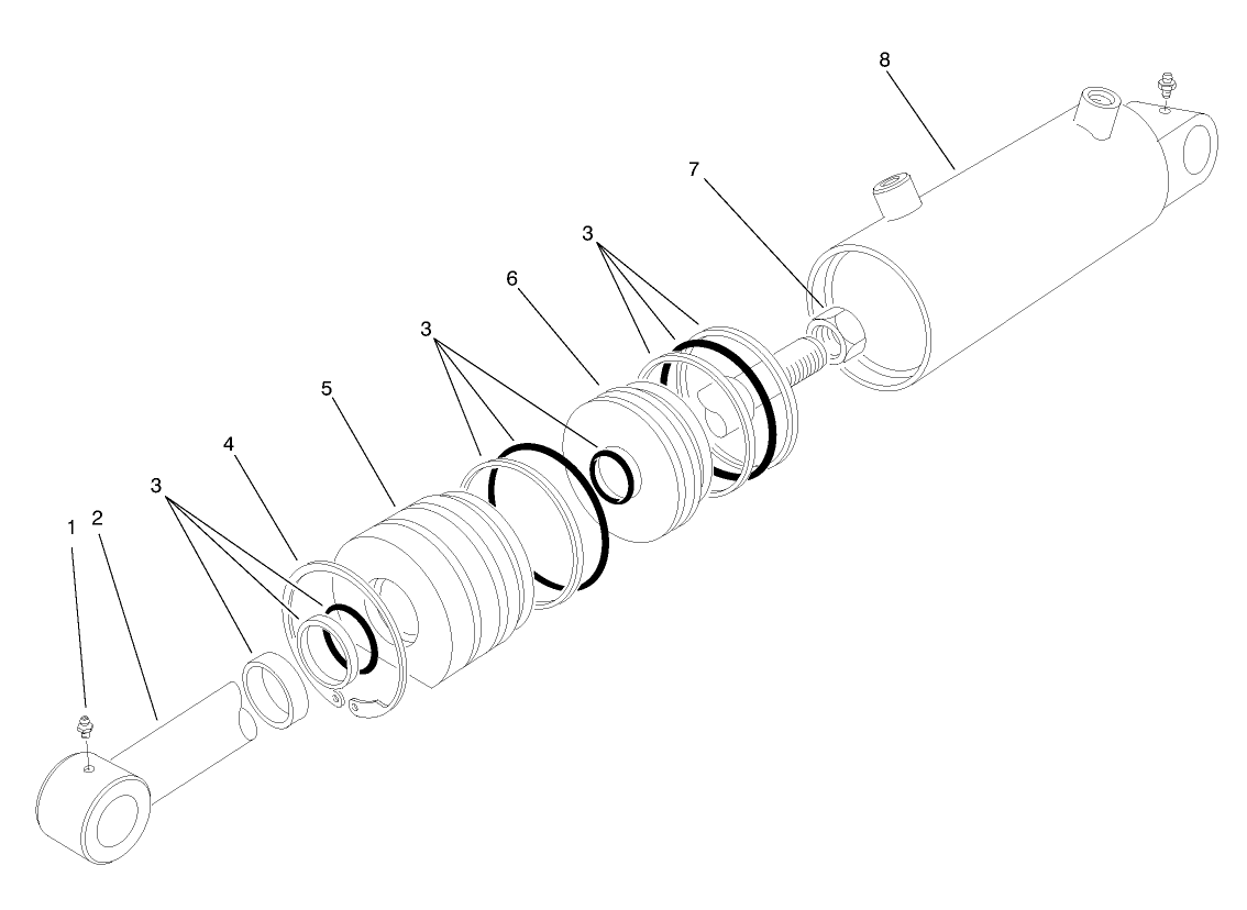 Hydraulic Lift Cylinder Assembly No. 62-4250 (2-1/2