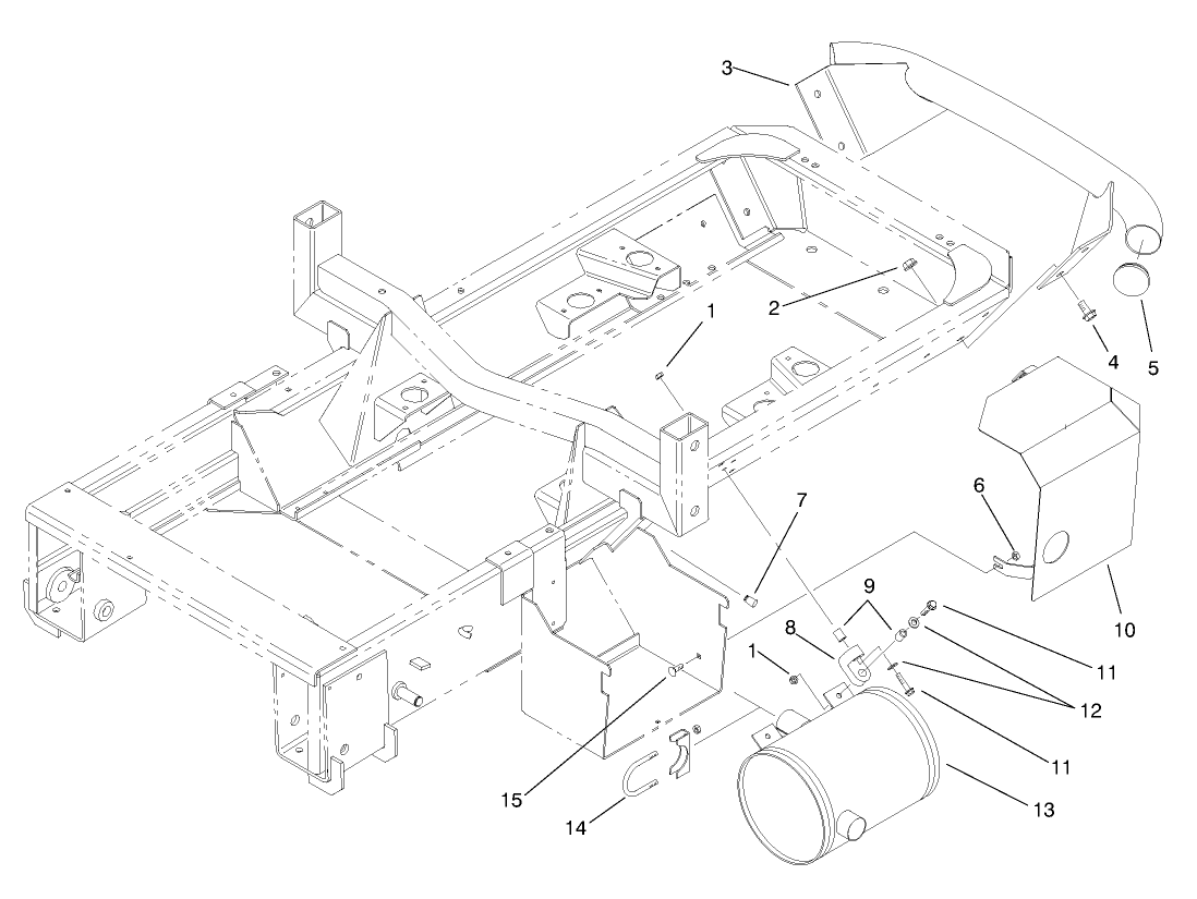 Muffler and Rear Bumper Assembly