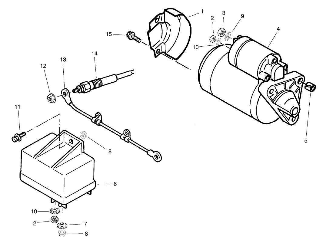 Starter and Glow Plug Assembly