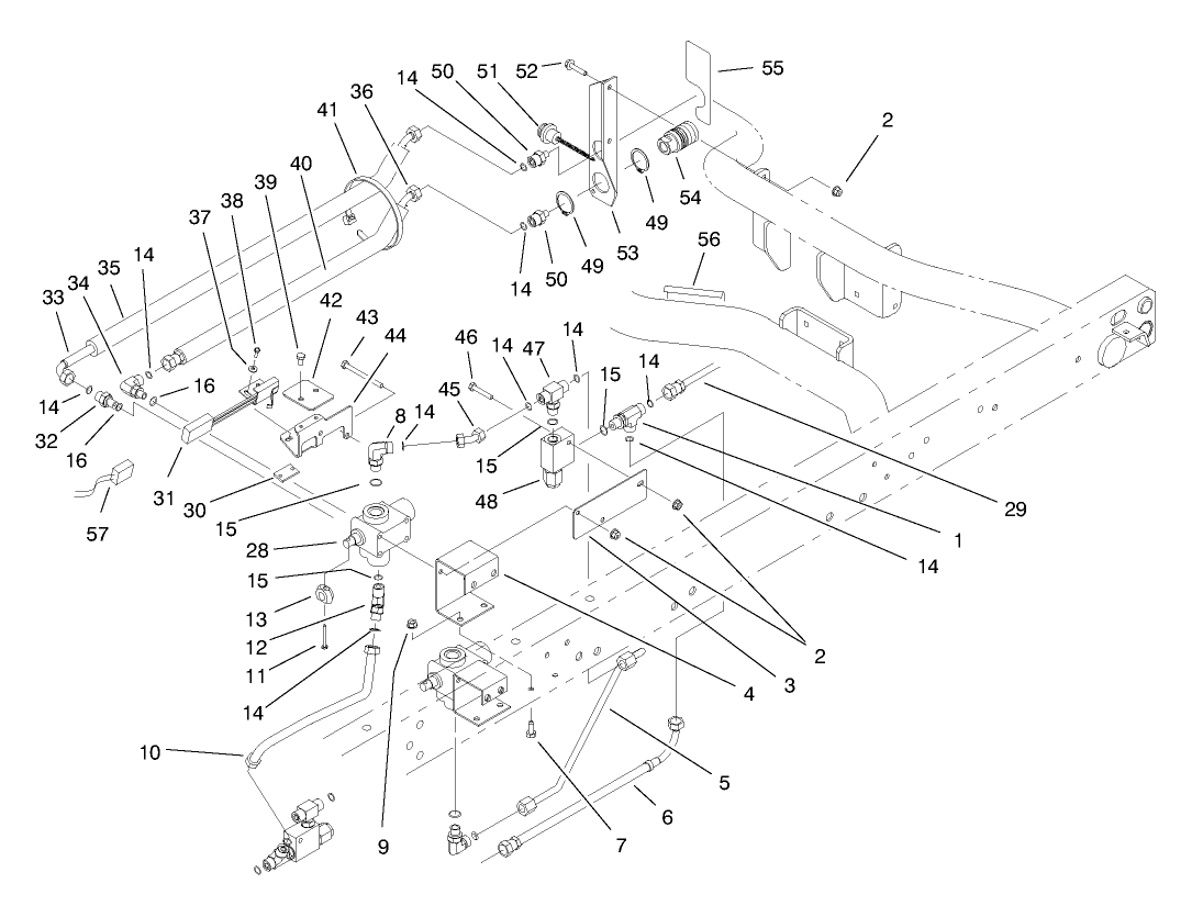 Remote Hydraulics Plumbing Assembly