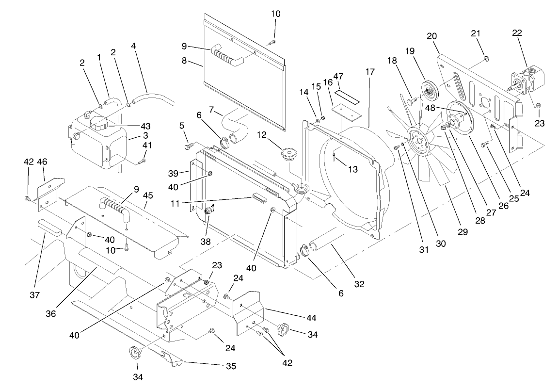 Radiator & Hydraulic Pump Assembly