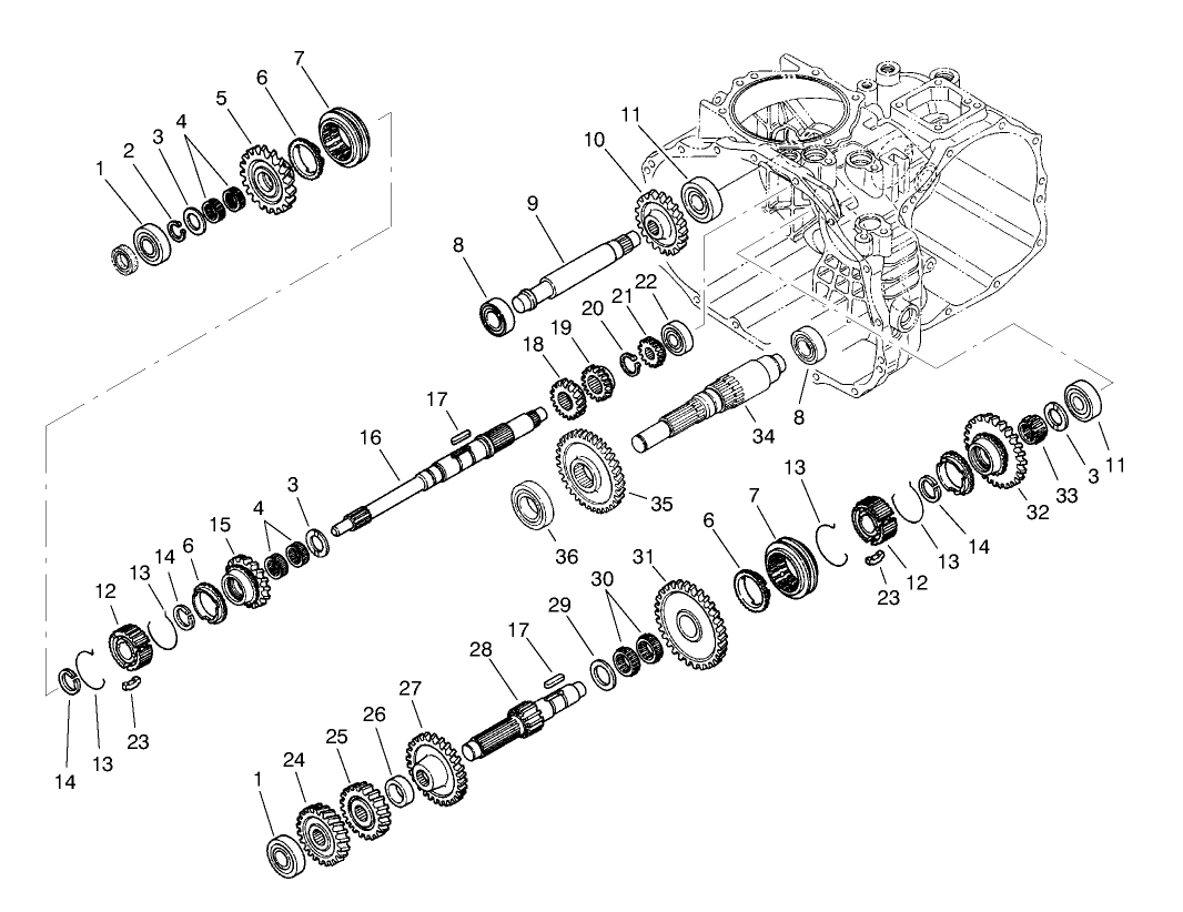 Transaxle Gear Shafts Assembly