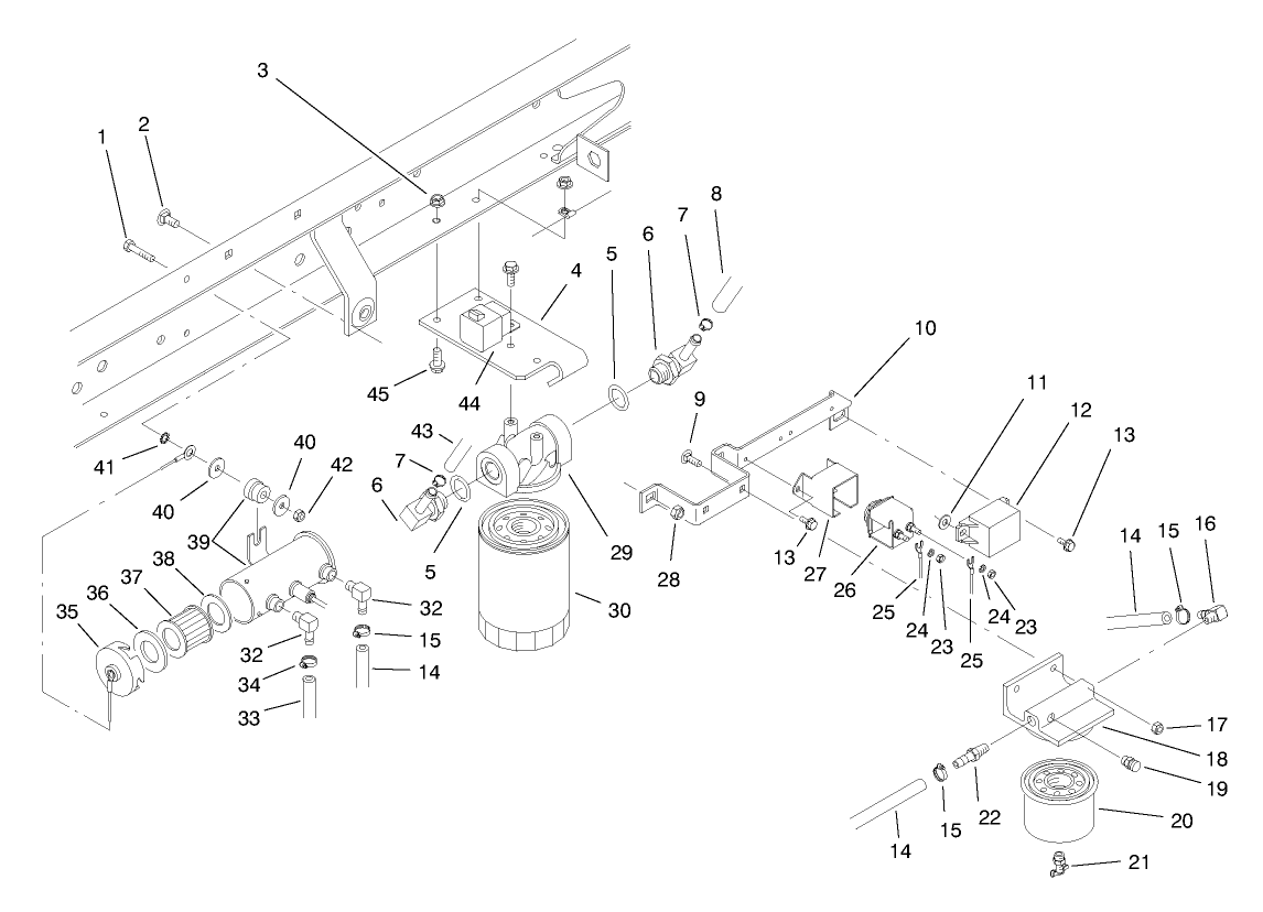 Fuel Filter, Fuel Pump & Relay Mounting