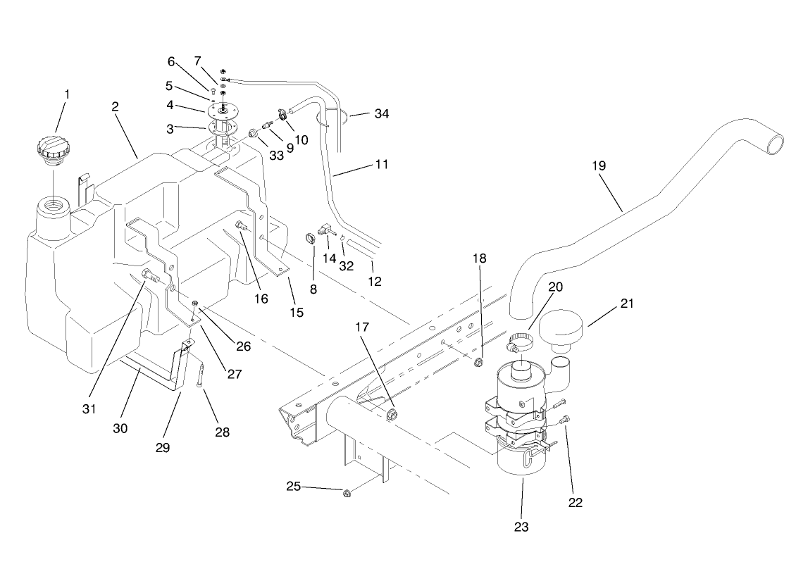 Fuel Tank & Air Cleaner Assembly