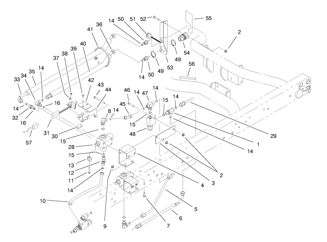 Remote Hydraulics Plumbing Assembly (model 07215tc)