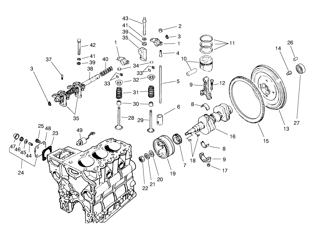 Valves And Crankshaft Assembly