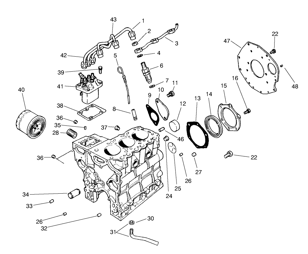 Fuel Supply & Engine Block Assembly