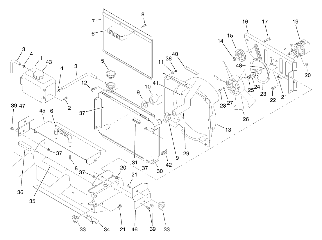 Radiator & Hydraulic Pump Assembly