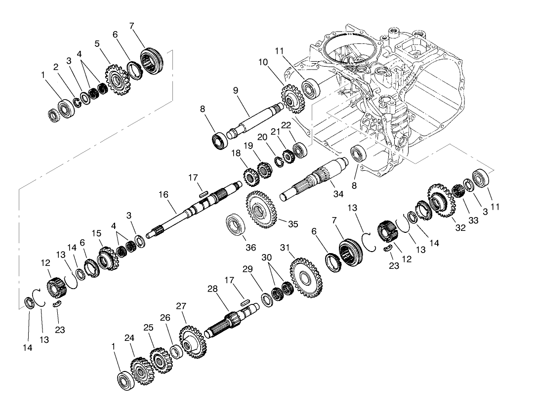 Transaxle Gear Shafts Assembly