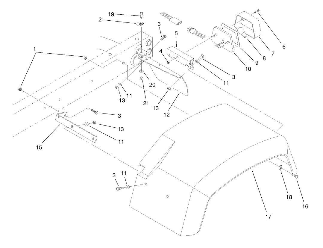 Rear Fender & Tail Light Assembly
