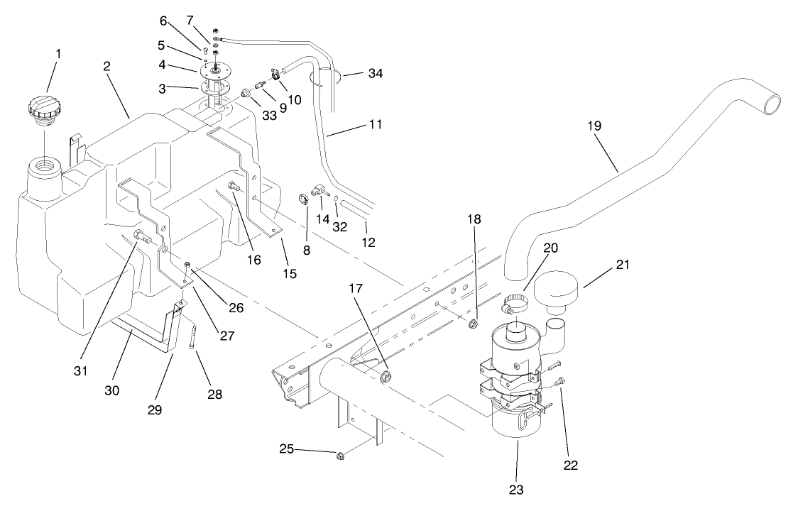 Fuel Tank & Air Cleaner Assembly