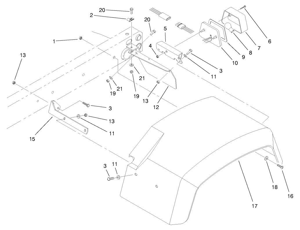 Rear Fender & Tail Light Assembly