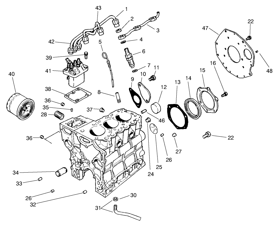 Fuel Supply & Engine Block Assembly